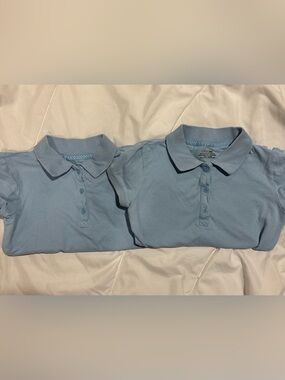 Cherokee Girls' Light Blue Polo Top - Short Sleeve Uniform shirts set of 2